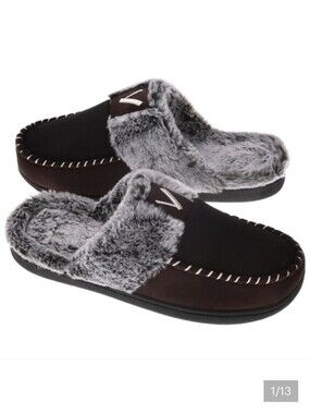 Vonmay Fuzzy Memory Foam Slip On Indoor Ourdoor Slippers Sz Lg